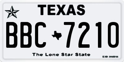 TX license plate BBC7210