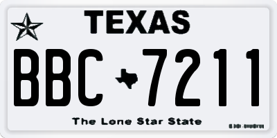 TX license plate BBC7211