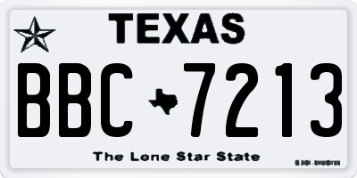 TX license plate BBC7213