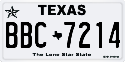 TX license plate BBC7214