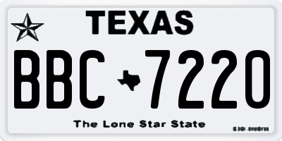 TX license plate BBC7220