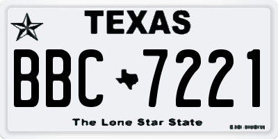 TX license plate BBC7221