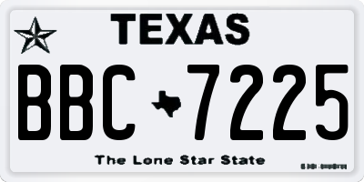 TX license plate BBC7225
