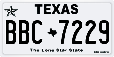 TX license plate BBC7229