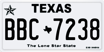 TX license plate BBC7238
