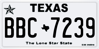 TX license plate BBC7239