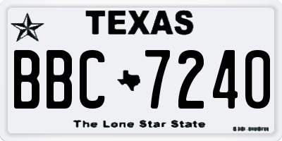 TX license plate BBC7240