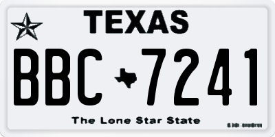 TX license plate BBC7241