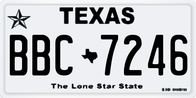 TX license plate BBC7246