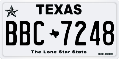 TX license plate BBC7248