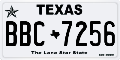 TX license plate BBC7256
