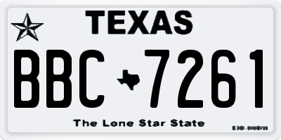 TX license plate BBC7261