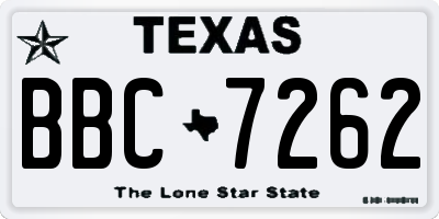 TX license plate BBC7262