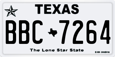 TX license plate BBC7264