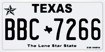 TX license plate BBC7266