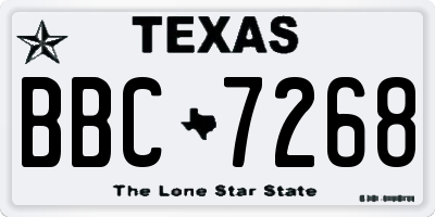 TX license plate BBC7268
