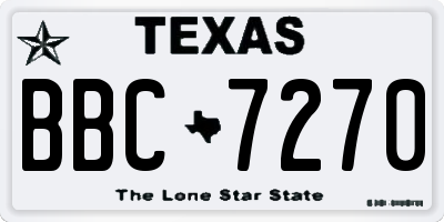 TX license plate BBC7270