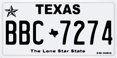 TX license plate BBC7274