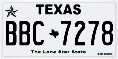 TX license plate BBC7278