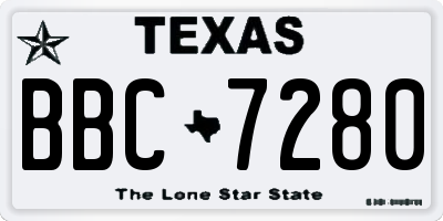 TX license plate BBC7280