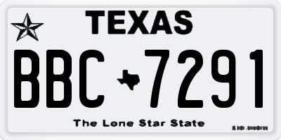TX license plate BBC7291