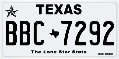 TX license plate BBC7292