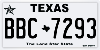 TX license plate BBC7293