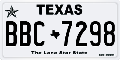 TX license plate BBC7298
