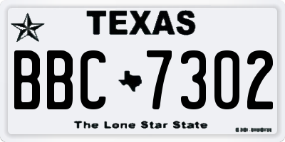 TX license plate BBC7302
