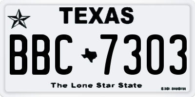 TX license plate BBC7303