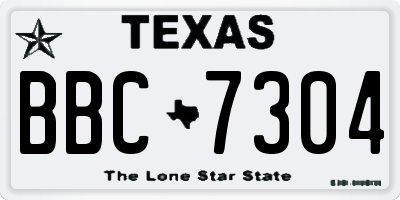 TX license plate BBC7304