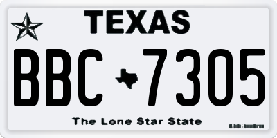 TX license plate BBC7305