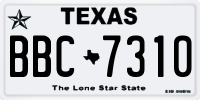 TX license plate BBC7310
