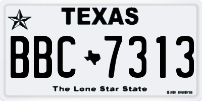 TX license plate BBC7313