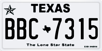TX license plate BBC7315