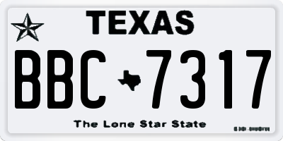 TX license plate BBC7317