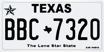 TX license plate BBC7320