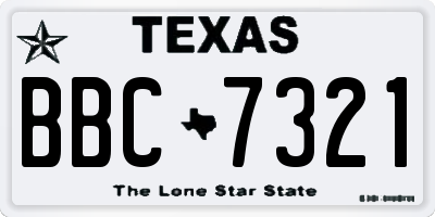 TX license plate BBC7321