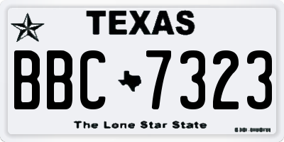 TX license plate BBC7323