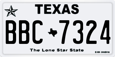 TX license plate BBC7324