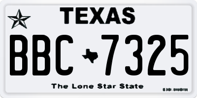 TX license plate BBC7325