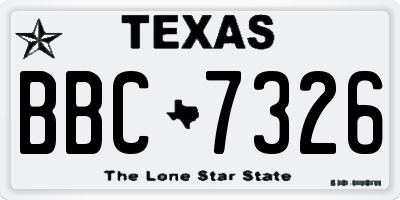TX license plate BBC7326