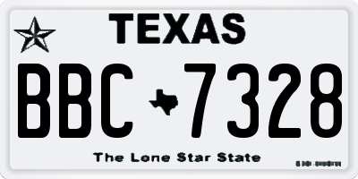 TX license plate BBC7328