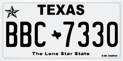 TX license plate BBC7330