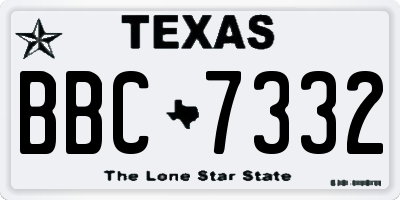 TX license plate BBC7332