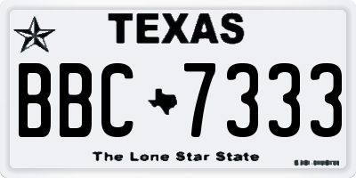 TX license plate BBC7333