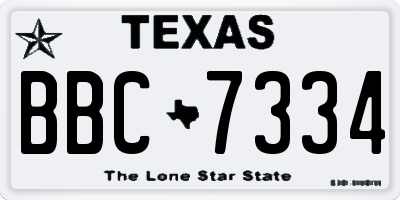 TX license plate BBC7334