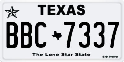 TX license plate BBC7337