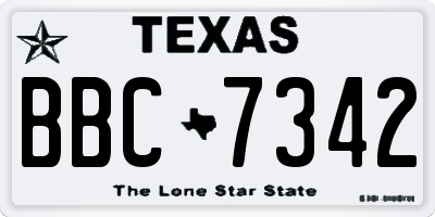TX license plate BBC7342