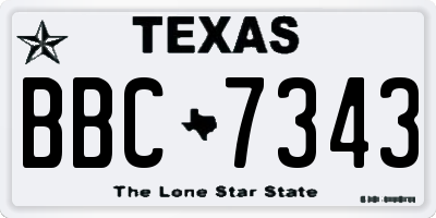 TX license plate BBC7343